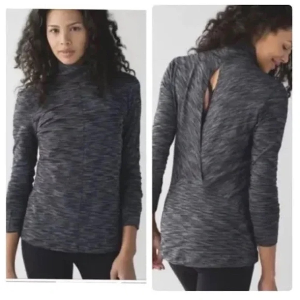 Lululemon Get Set Turtleneck Open Back Long Sleeve Space Dye